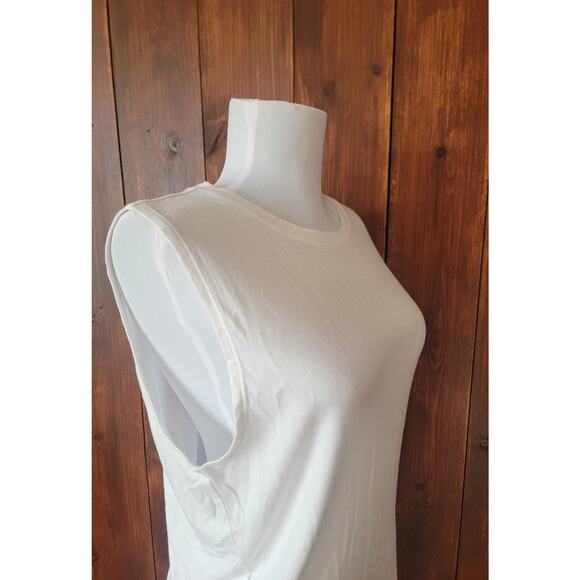 Athleta Women’s M White Asymmetrical Workout Top Long Modal Stretch USA Designed - Picture 11 of 14